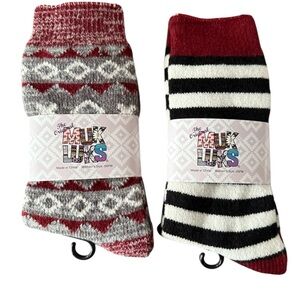 MUK LUKS Women’s Red and Black Socks